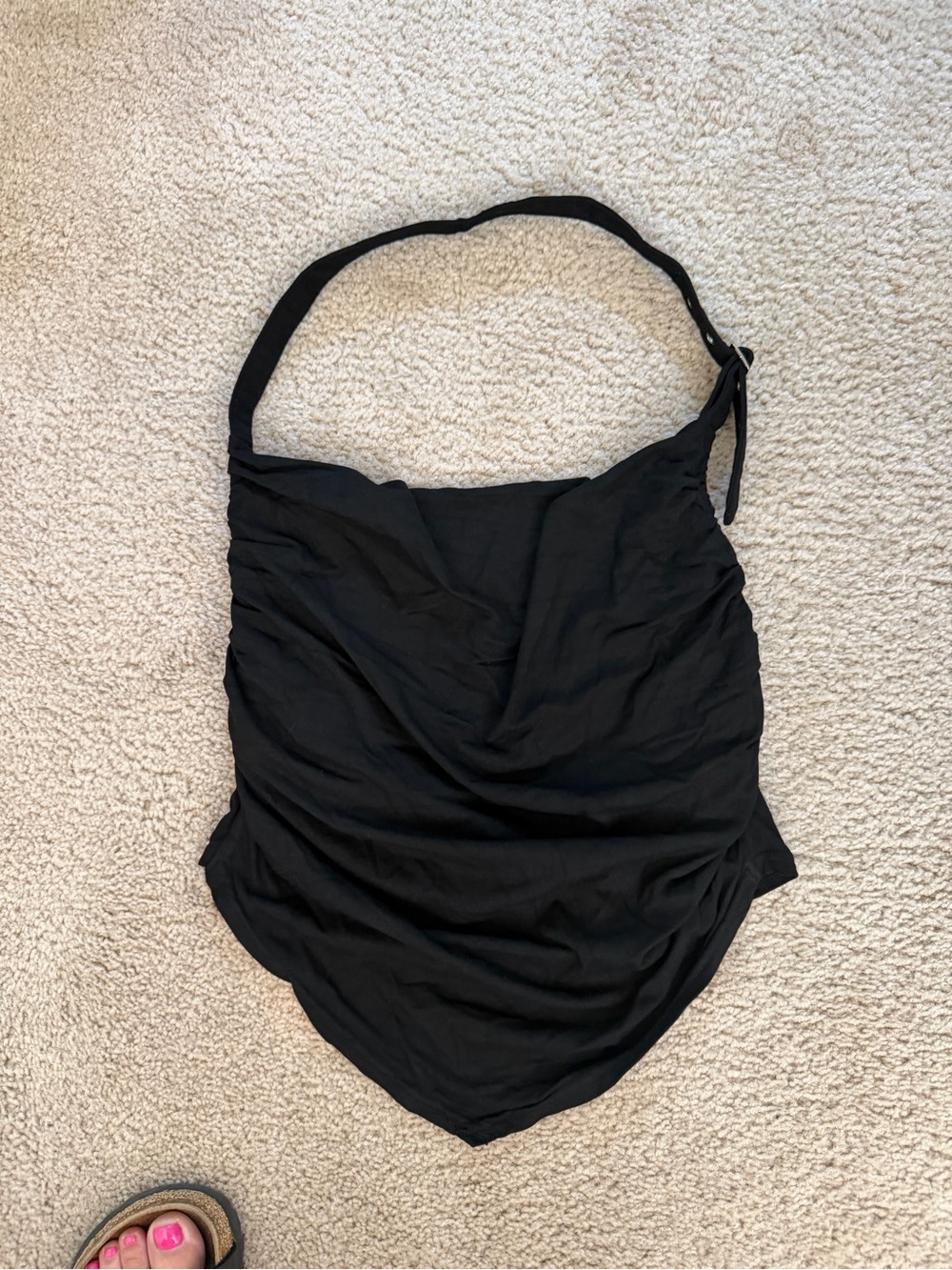 HALARA Black Ruched Halter shirt new no tag large